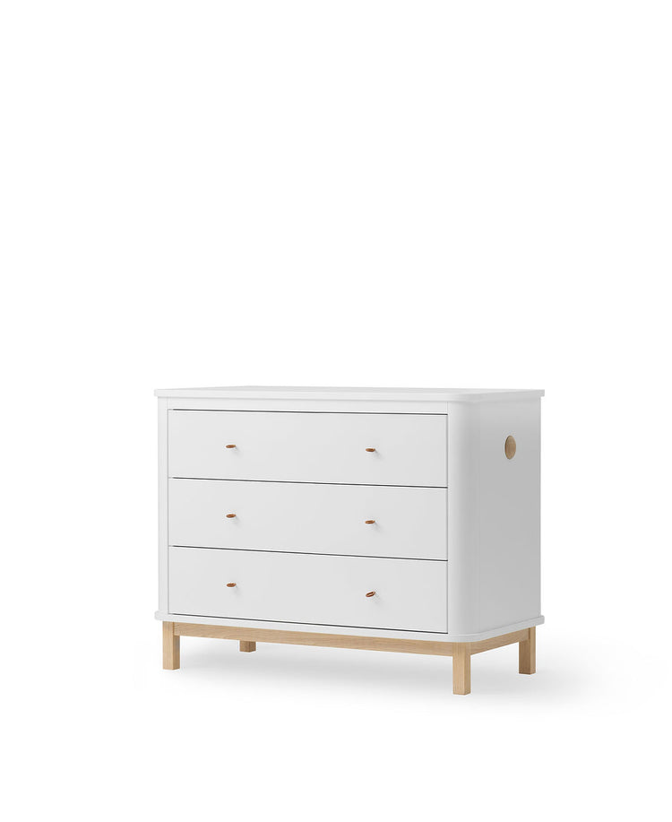 Cassettiera 6 cassetti Wood, Bianco/rovere