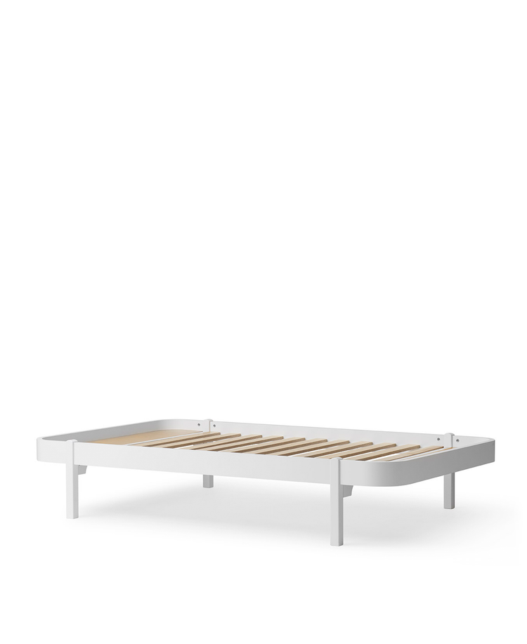 Wood Lounger Bed 120x200 cm, White