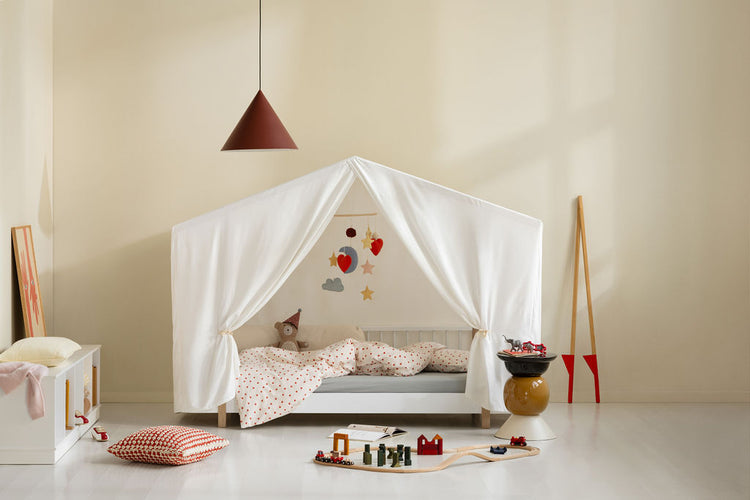 Letto Wood Original Floor bed 90x200 cm, Bianco/rovere