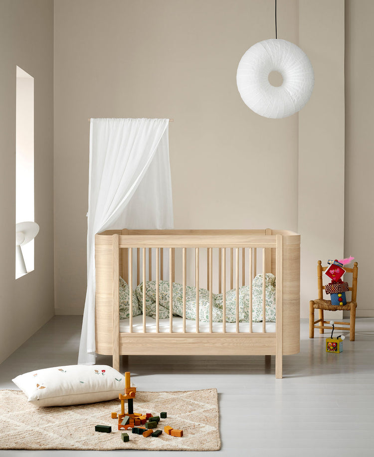 Wood Mini+ Cot, 0-3 years, Oak