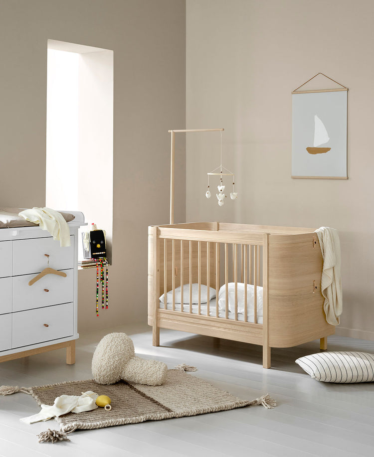 Wood Mini+ Cot, 0-3 years, Oak