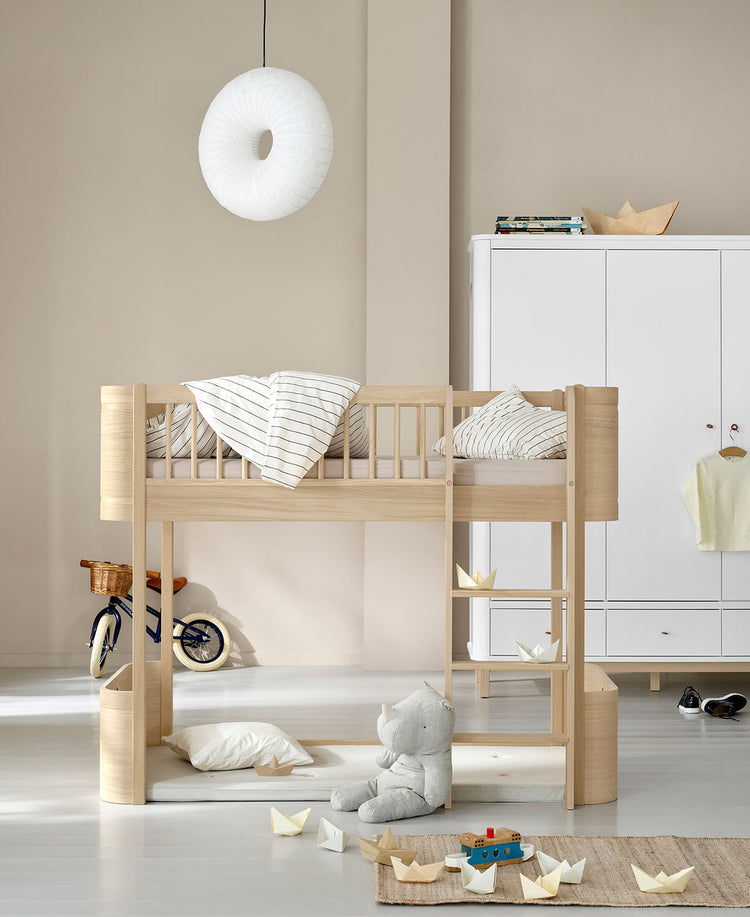 Mini+ Low loft bed, Oak