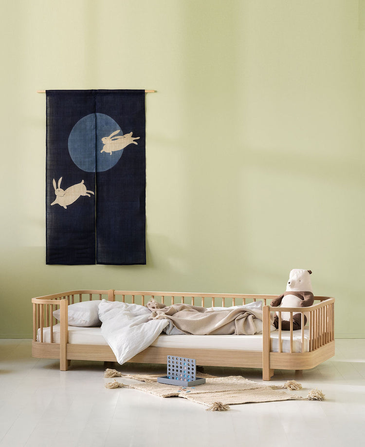 Letto Wood Original Floor bed 90x200 cm, Bianco/rovere