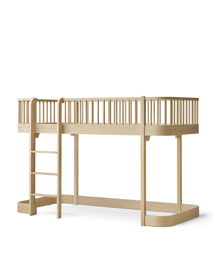 Wood Original Low Loft bed 90x200 cm, Oak