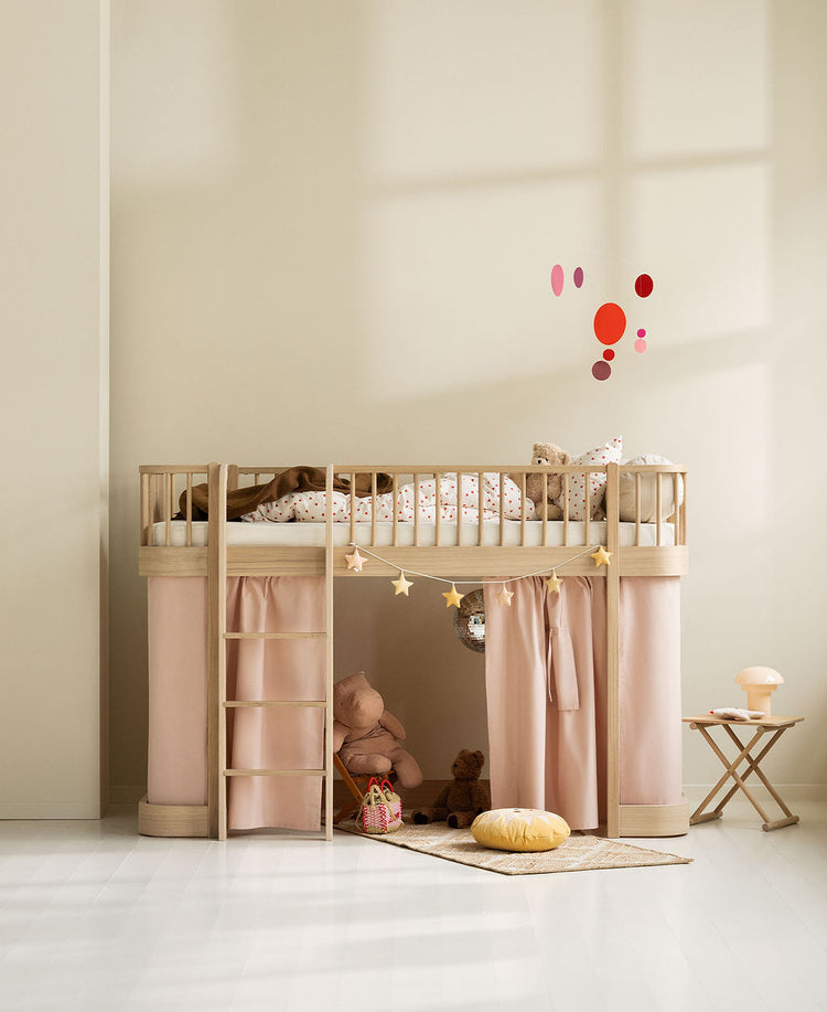 Wood Original Low Loft bed 90x200 cm, Oak