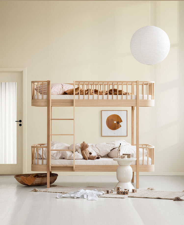 Wood Original Bunk bed with Front Ladder 90x200 cm, Oak