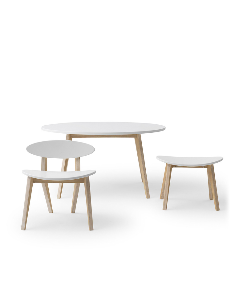 Sedia Oliver Furniture Wood PingPong, Bianco/rovere