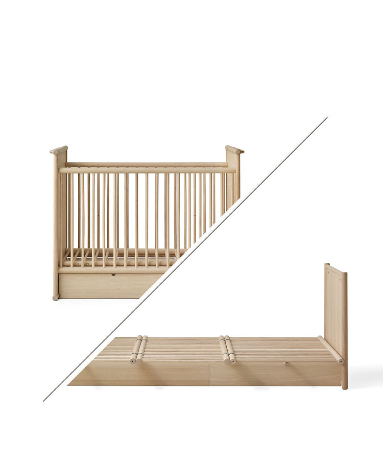 Camp Novel cot bed/bed 60 × 120 cm cm/120 × 200 cm, oak