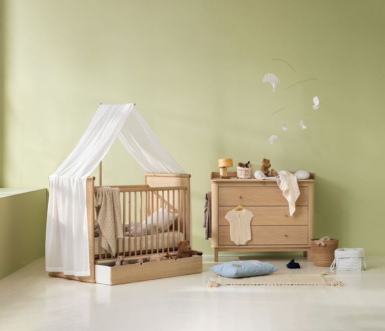 Camp Novel cot bed/bed 60 × 120 cm cm/120 × 200 cm, oak