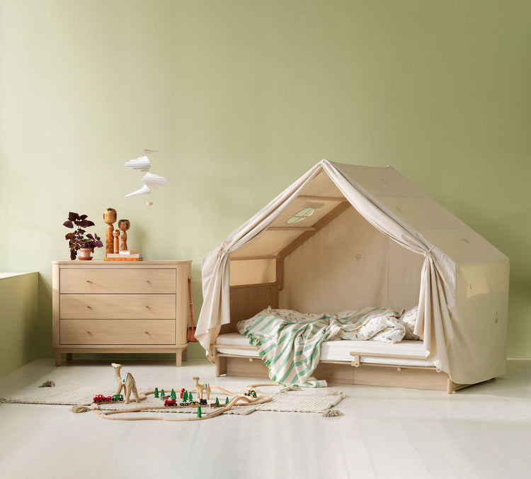 Camp Novel cot bed/bed 60 × 120 cm cm/120 × 200 cm, oak