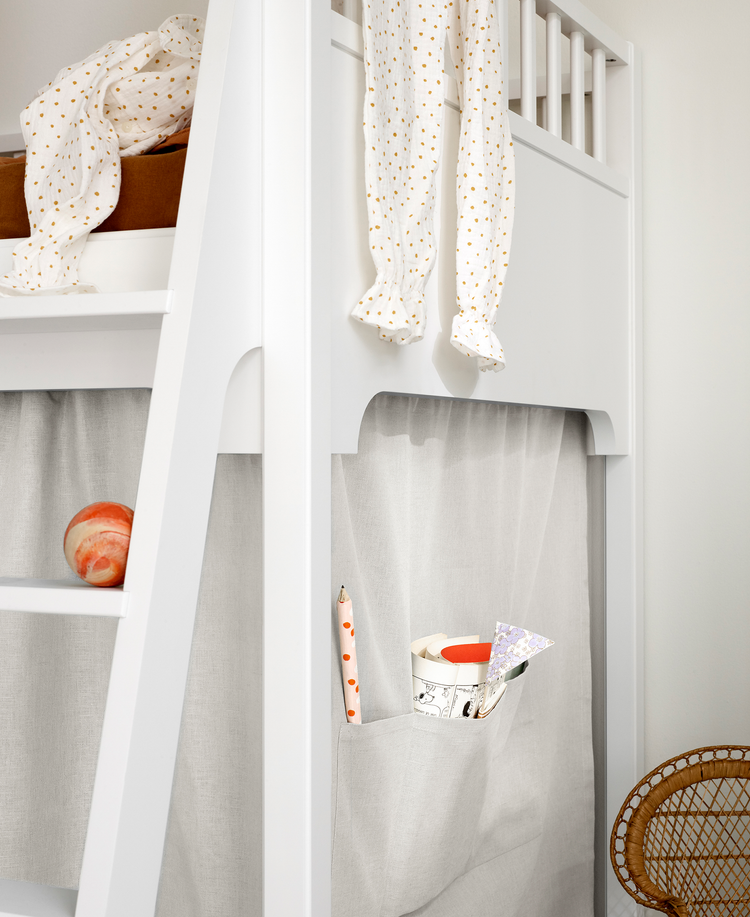 Letto a soppalco basso Seaside Classic, bianco