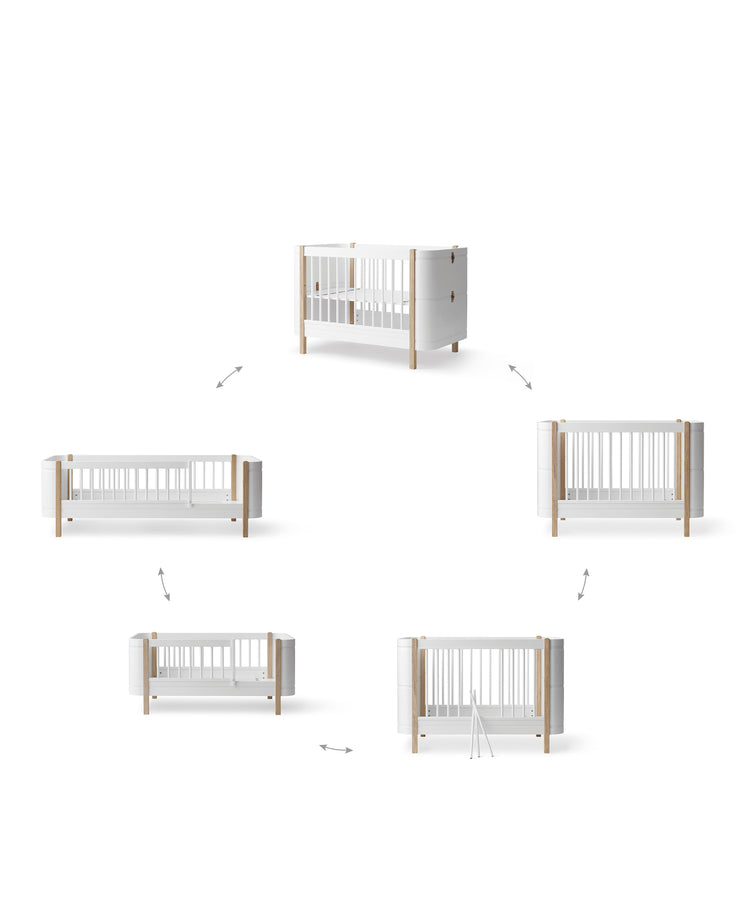 Mini+ basic Bed including junior kit, 0-9 years, White/oak