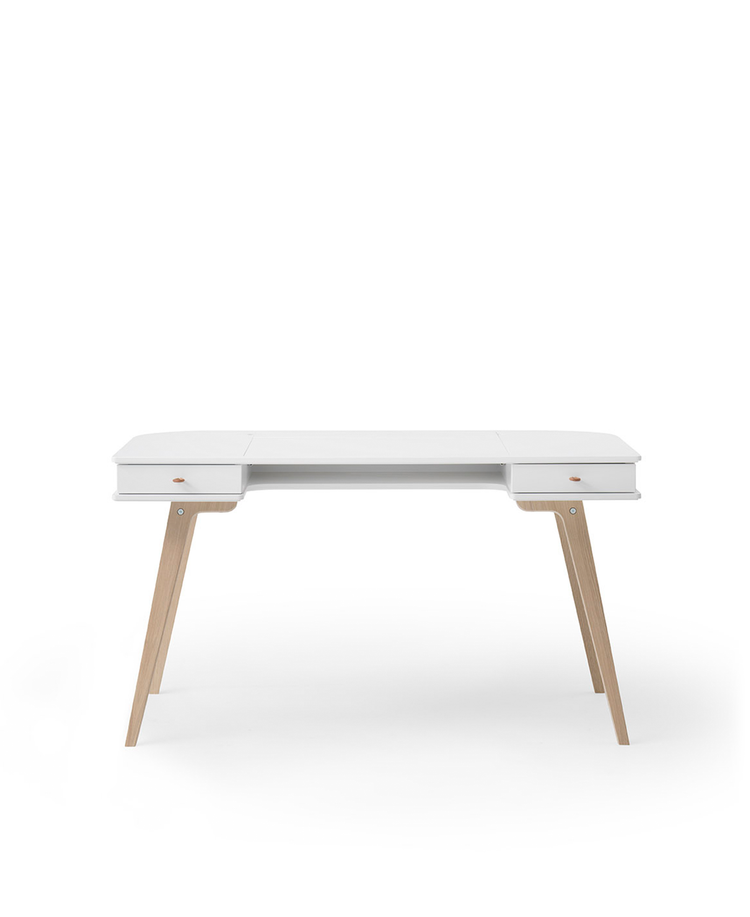 Wood Desk 66 cm, White/oak