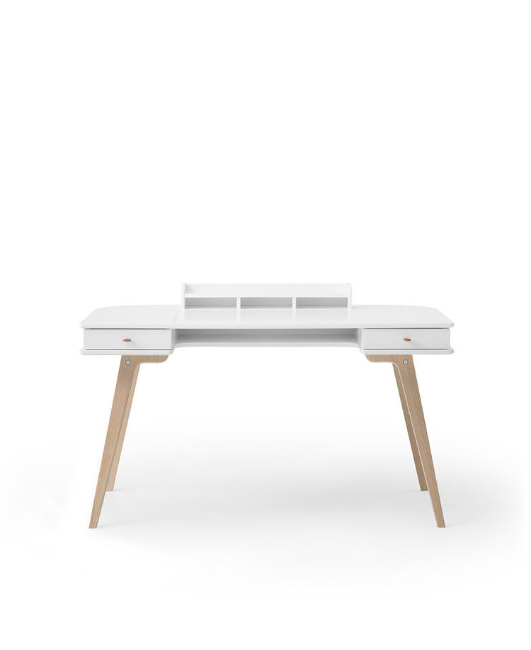 Wood Desk 66 cm, White/oak