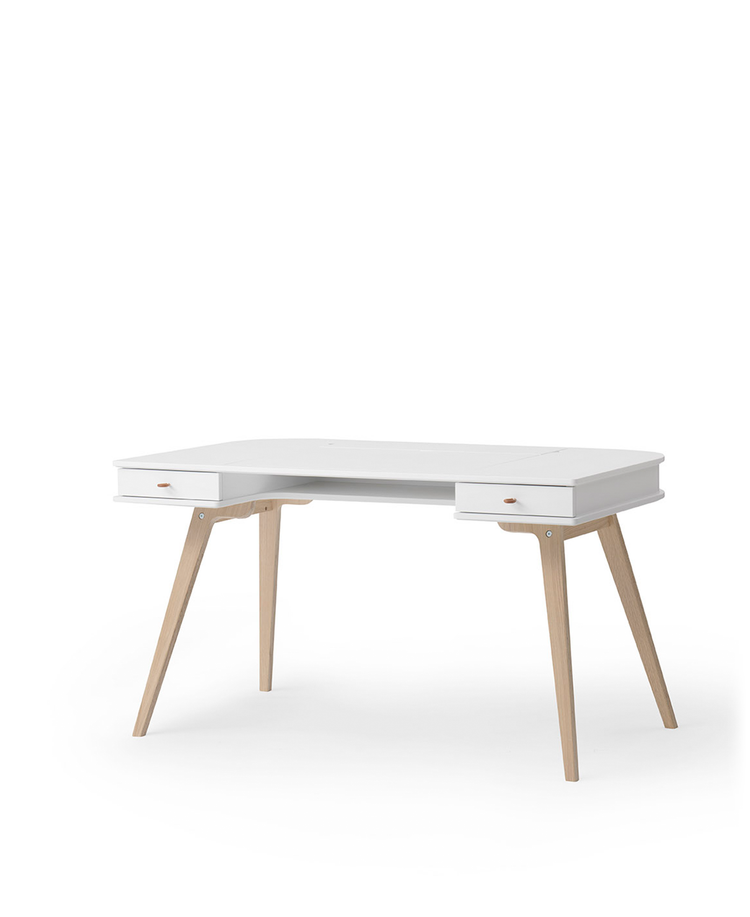 Wood Desk 66 cm, White/oak