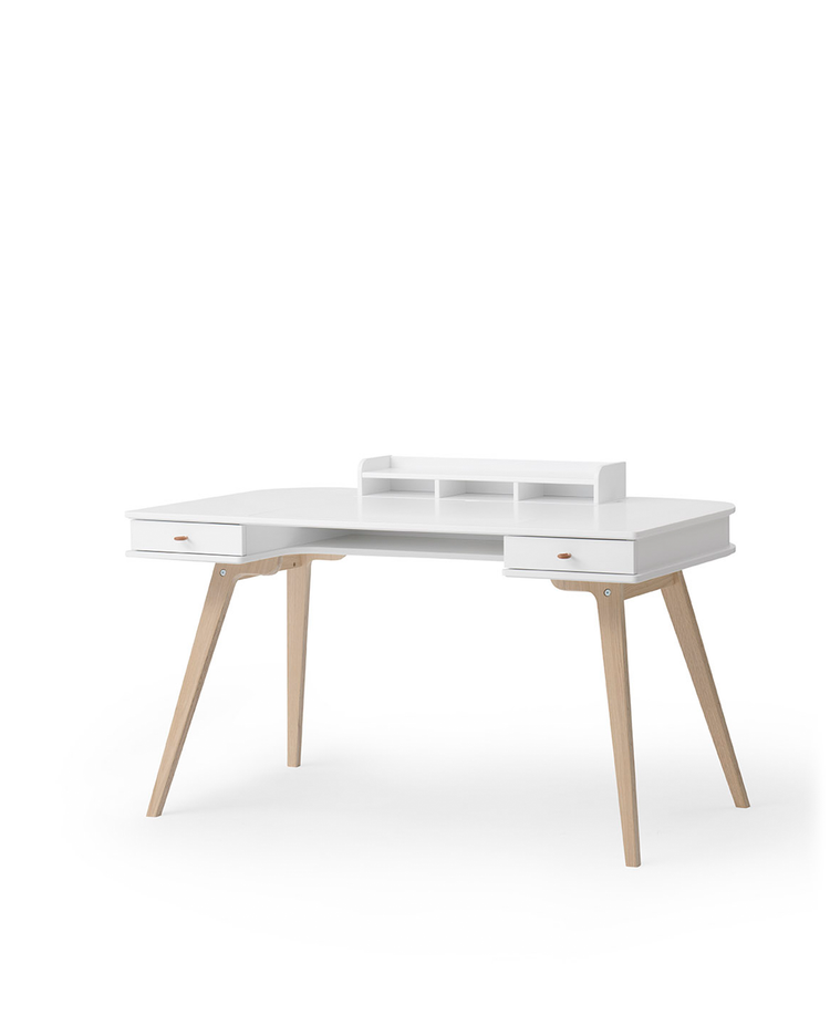 Wood Desk 66 cm, White/oak