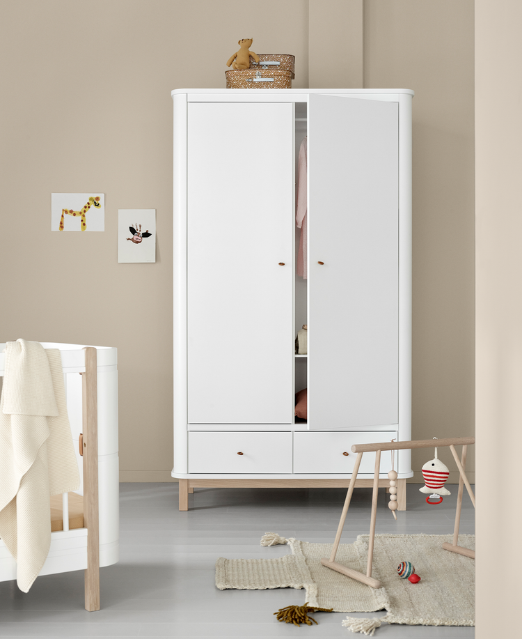 Wood Wardrobe 2 doors, White