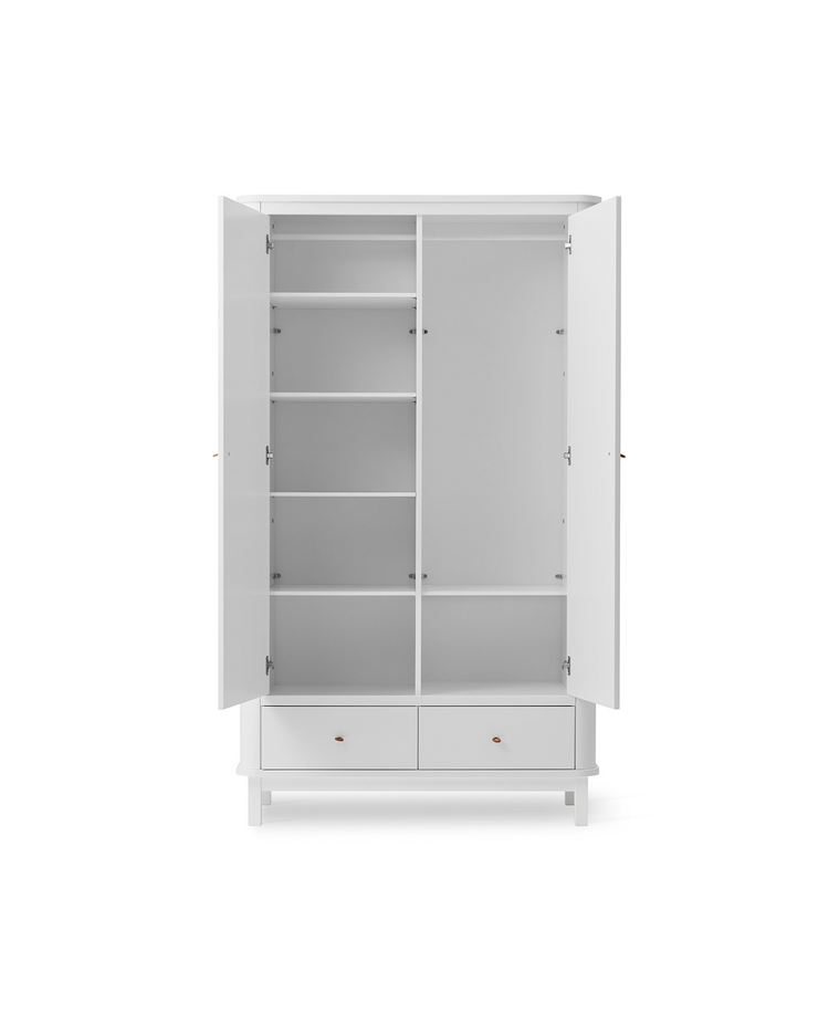 Wood Wardrobe 2 doors, White