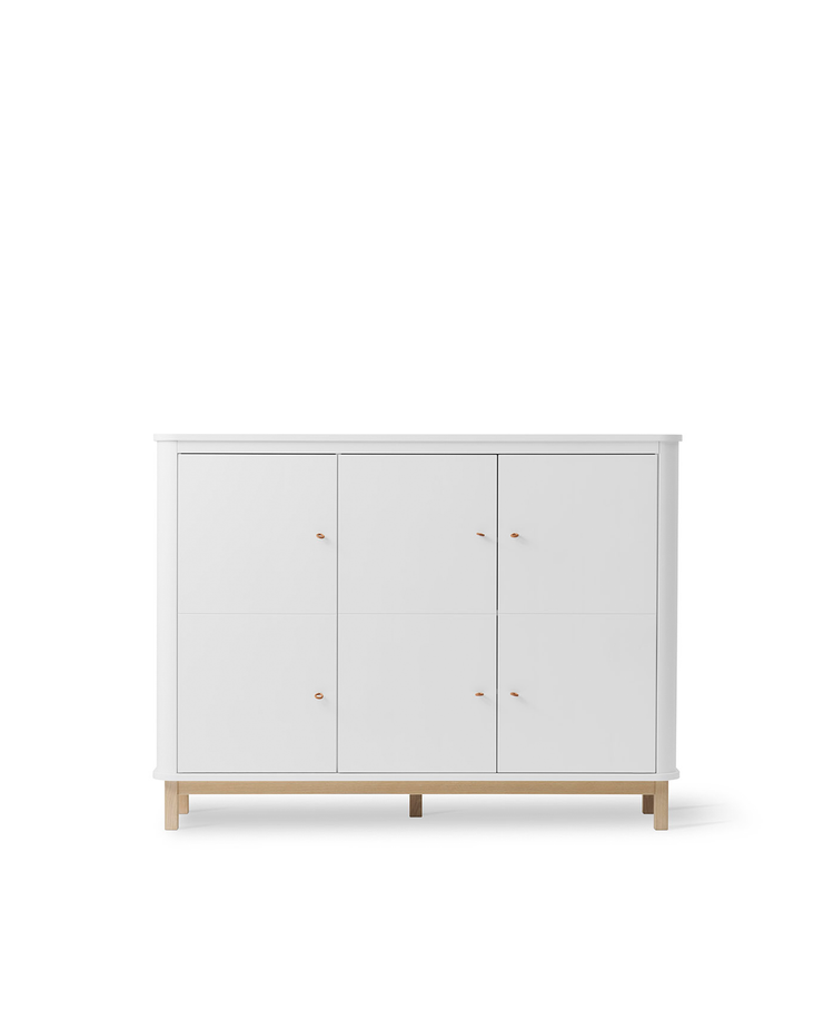 Credenza Wood, Bianco/rovere