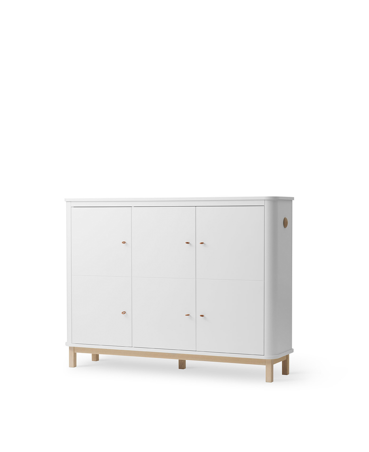 Credenza Wood, Bianco/rovere