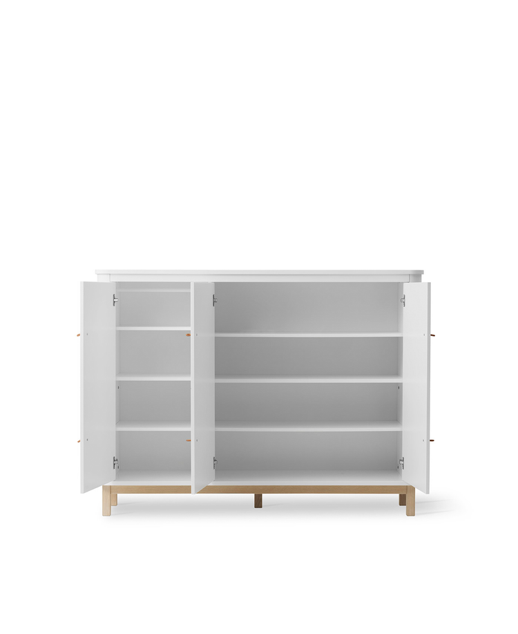 Credenza Wood, Bianco/rovere