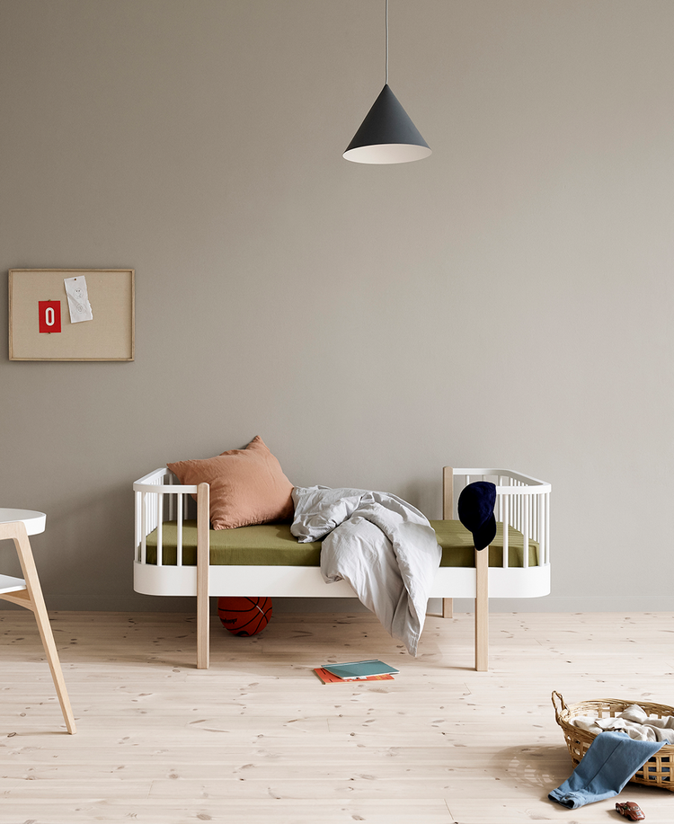 Wood Original Junior Bed 90x160 cm, White/oak