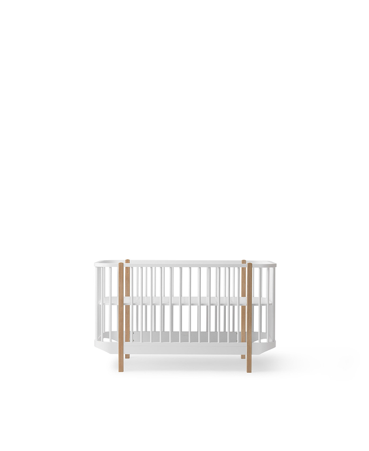 Wood Cot 70x140 cm, White/Oak