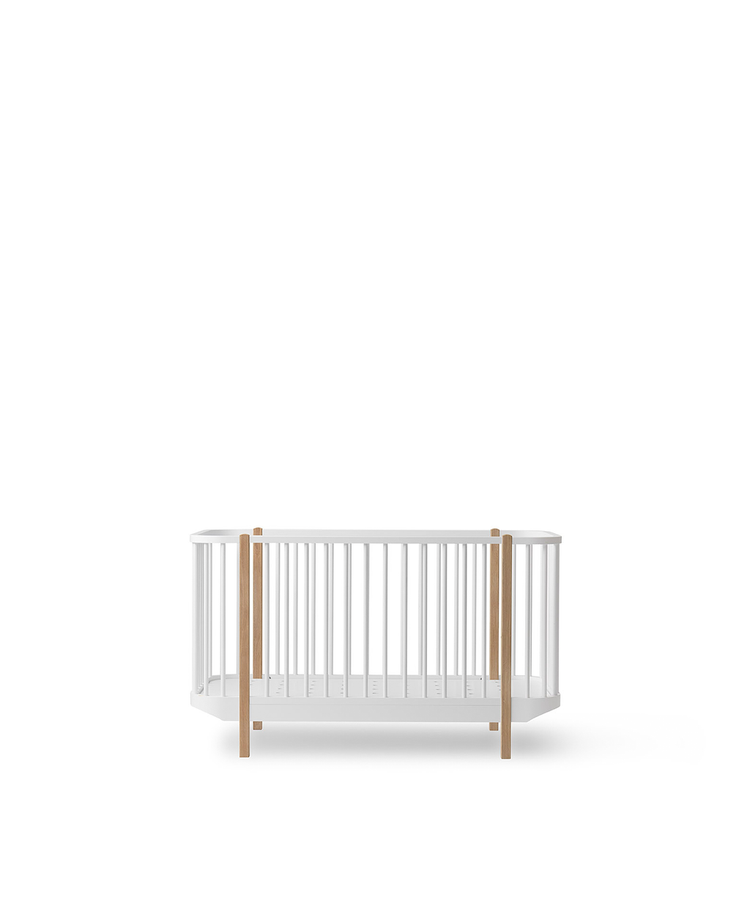 Wood Cot 70x140 cm, White/Oak