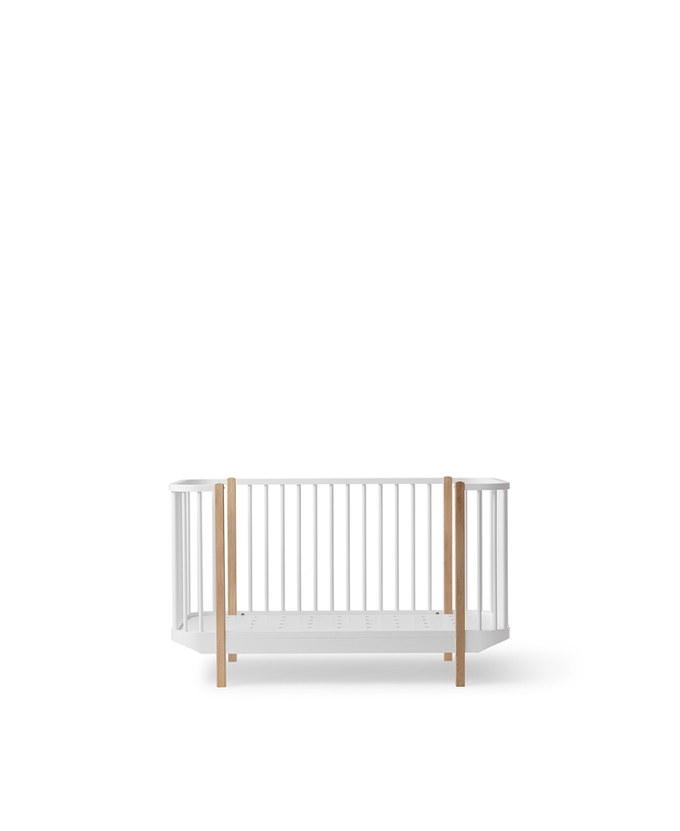 Wood Cot 70x140 cm, White/Oak