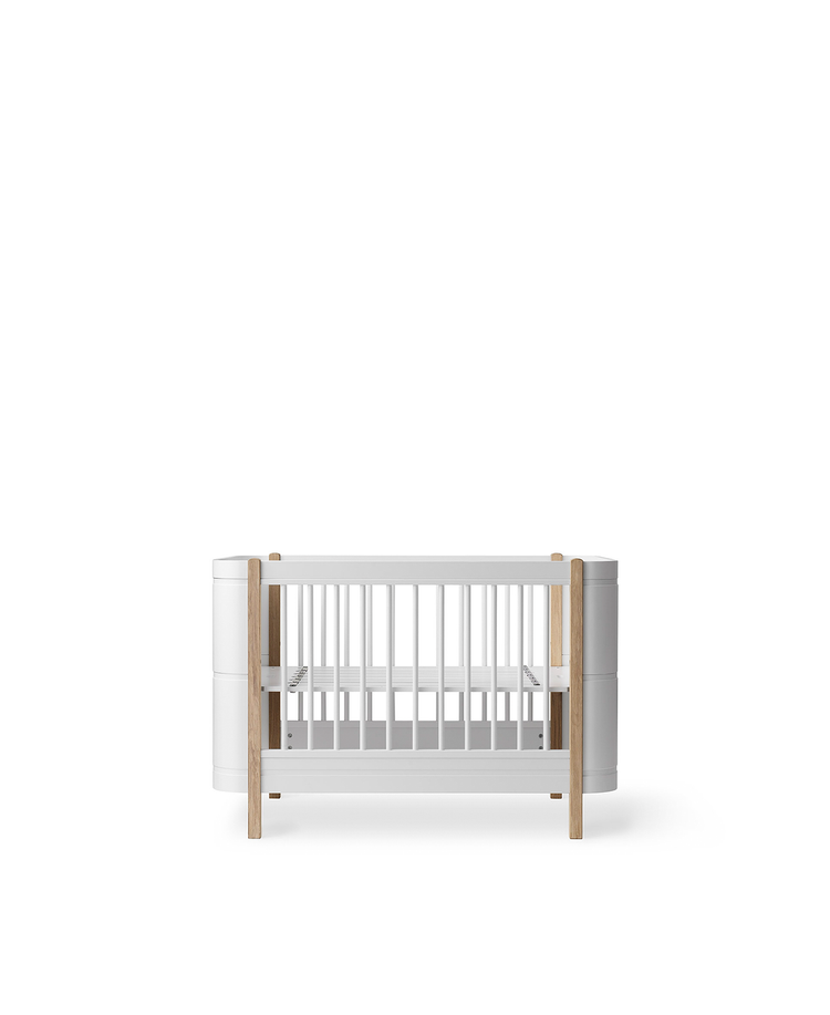 Lettino evolutivo Wood Mini+ senza kit, 0-3 anni, Bianco/Rovere