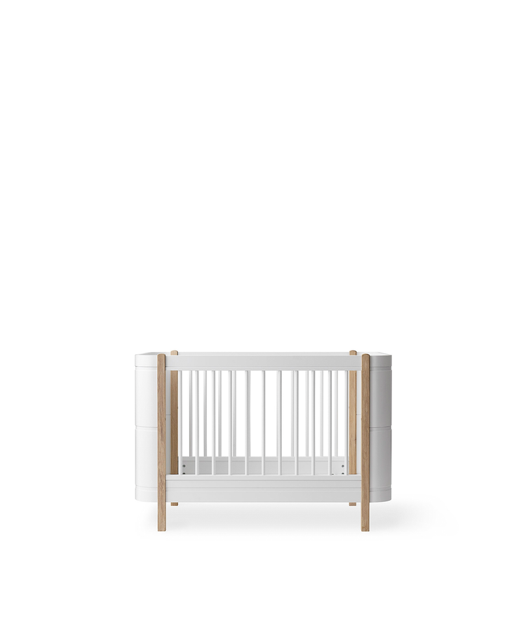 Lettino evolutivo Wood Mini+ senza kit, 0-3 anni, Bianco/Rovere