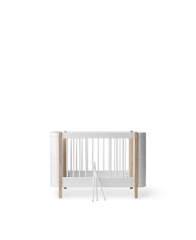 Lettino evolutivo Wood Mini+ senza kit, 0-3 anni, Bianco/Rovere