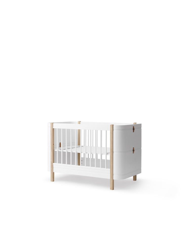 Lettino evolutivo Wood Mini+ senza kit, 0-3 anni, Bianco/Rovere