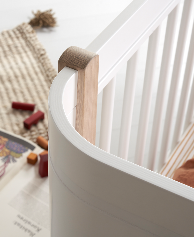 Lettino evolutivo Wood Mini+ senza kit, 0-3 anni, Bianco/Rovere