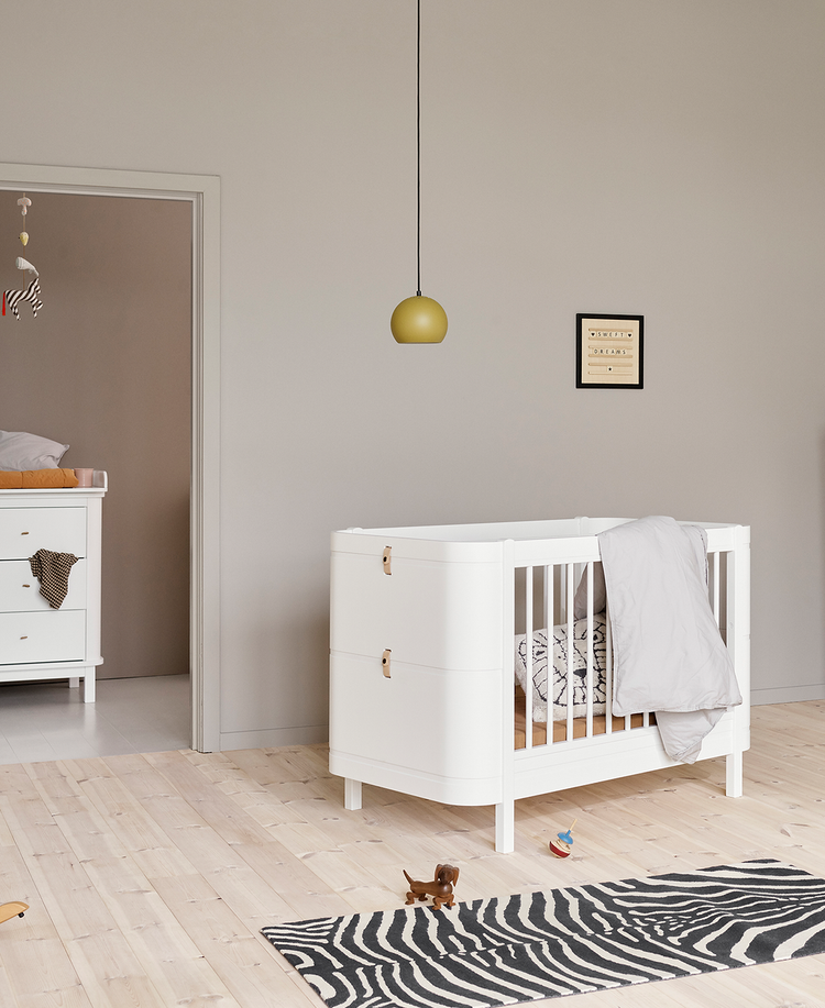 Lettino evolutivo Wood Mini+ senza kit, 0-3 anni, Bianco/Rovere