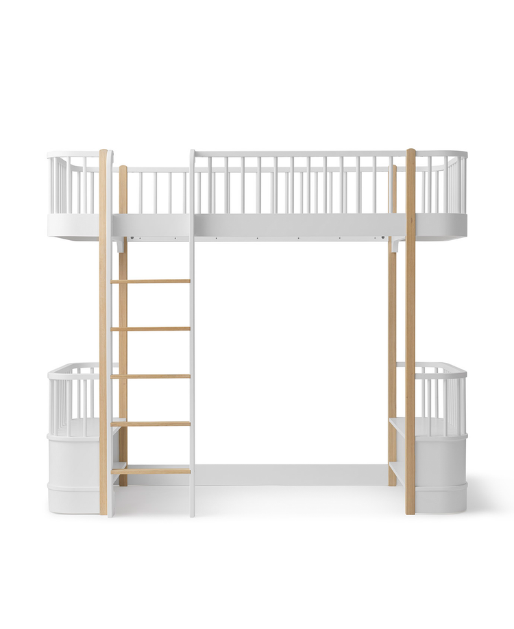 Wood Original Loft Bed 90x200 cm, White/oak