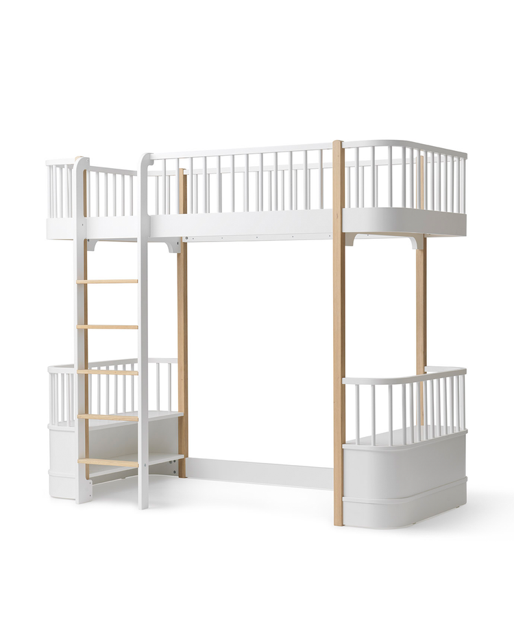 Wood Original Loft Bed 90x200 cm, White/oak