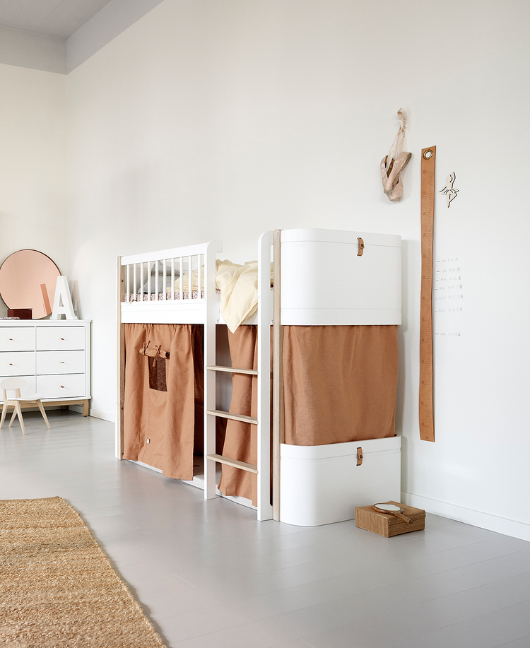 Mini+ Low loft Bed, White/oak