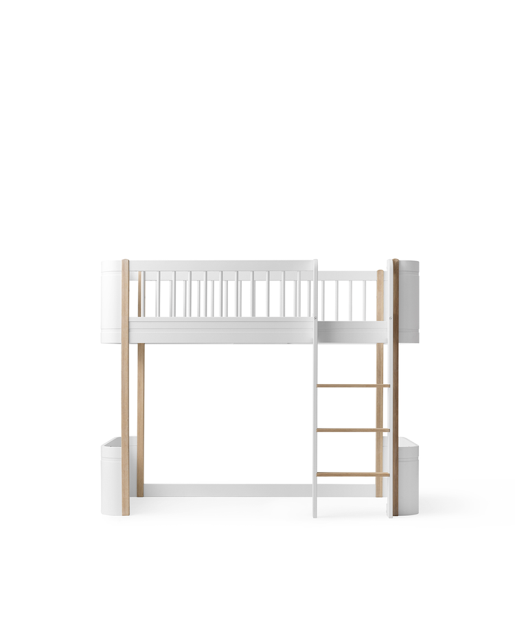 Mini+ Low loft Bed, White/oak