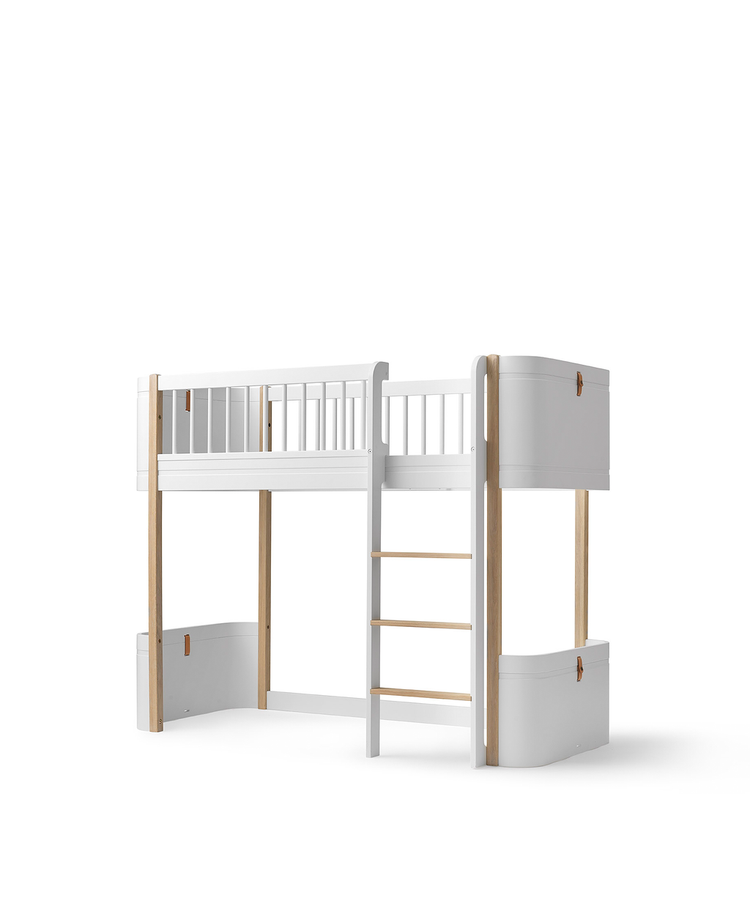 Mini+ Low loft Bed, White/oak