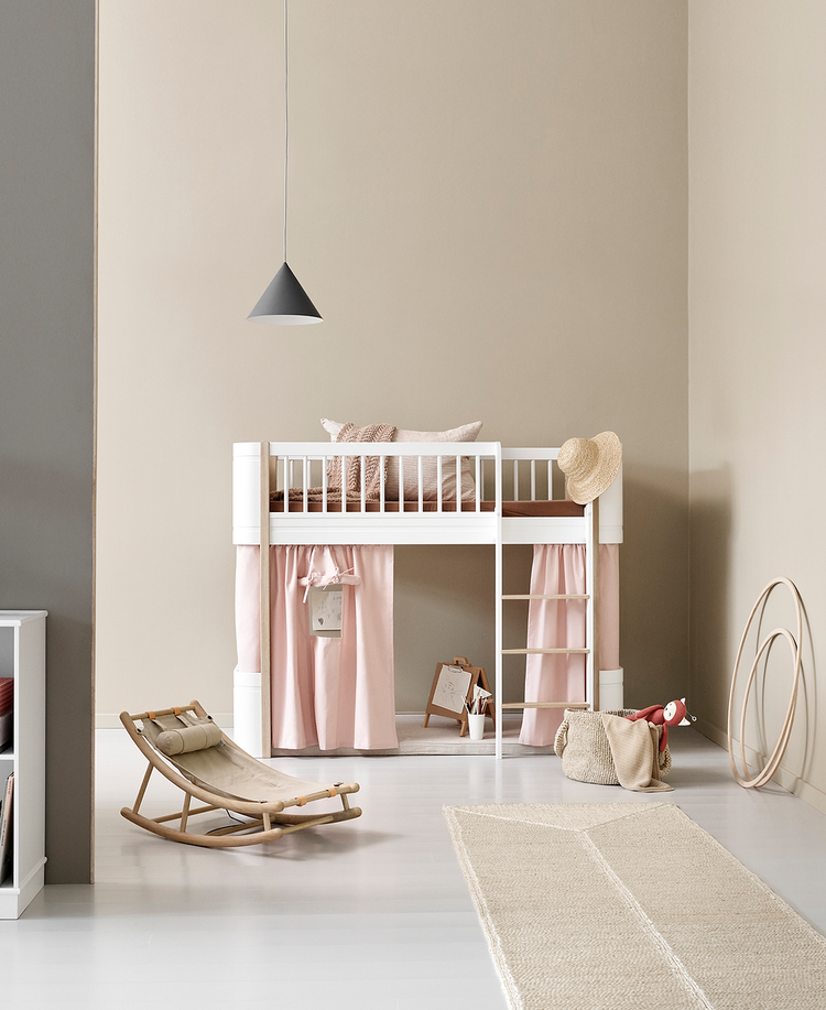 Mini+ Low loft Bed, White/oak