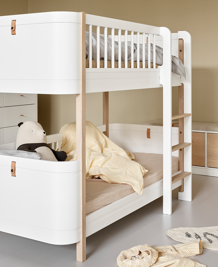 Wood Mini+ Low Bunk Bed, White/oak