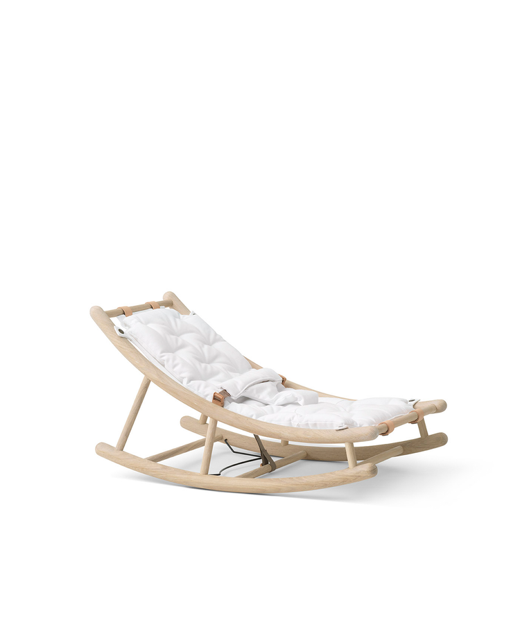 Wood Baby & Toddler Rocker, Oak/White