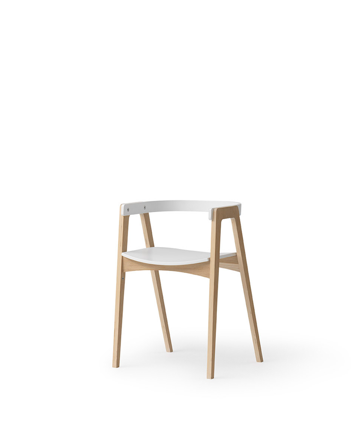 Wood Chair Adjustable Height, White/oak