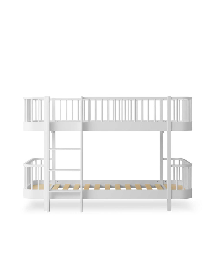 Wood Low Bunk Bed, White