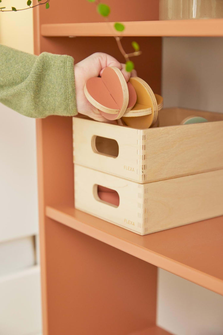 Play Wooden Storage box set - mini, Warm Grey/Natural Wood