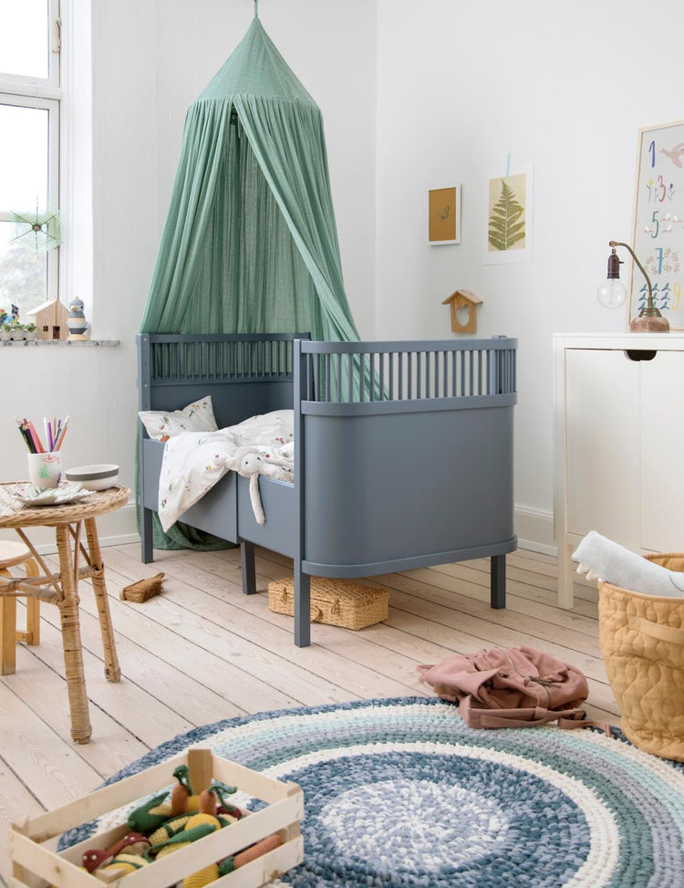 Sebra Bed Baby & Junior, Forest lake blue