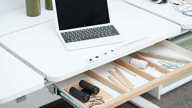 Metal drawer, White/natural